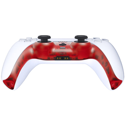 eXtremeRate PS5コントローラーBDM-010/020/030/040/050対応アクセントリング付き交換対応用装飾トリムシェル【クリアレッド】