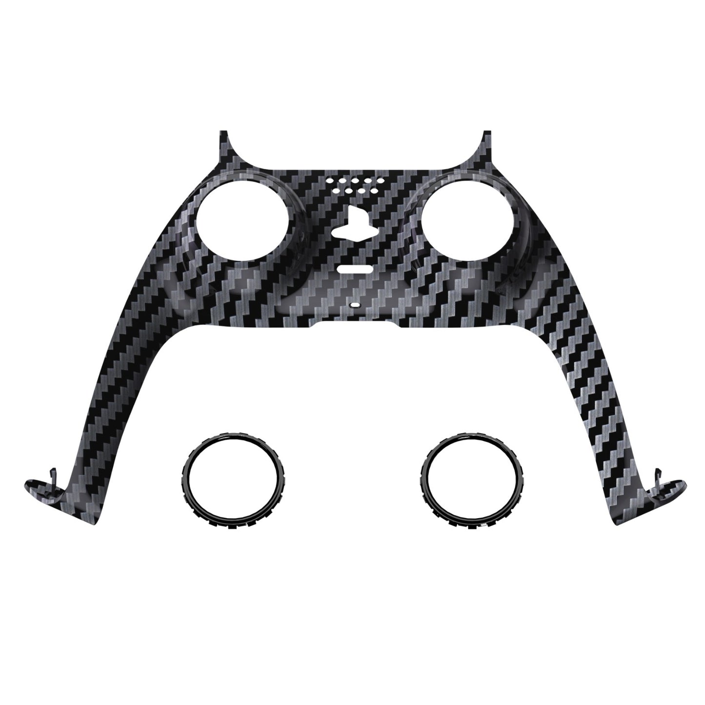 eXtremeRate PS5コントローラーBDM-010/020/030/040/050対応アクセントリング付き交換対応用装飾トリムシェル【グラファイトカーボンファイバー】