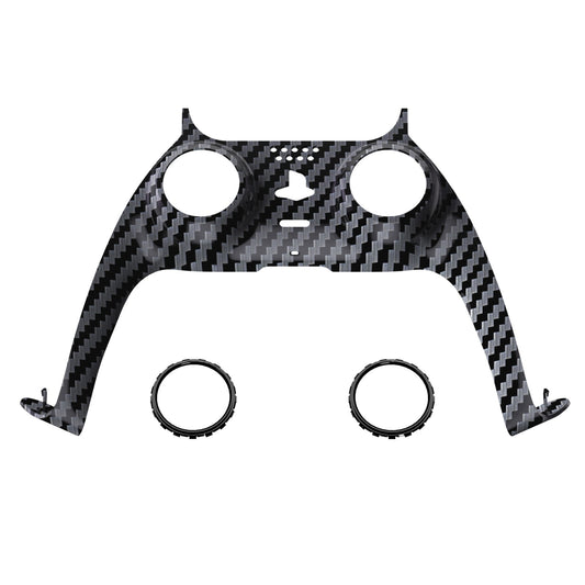 eXtremeRate PS5コントローラーBDM-010/020/030/040/050対応アクセントリング付き交換対応用装飾トリムシェル【グラファイトカーボンファイバー】