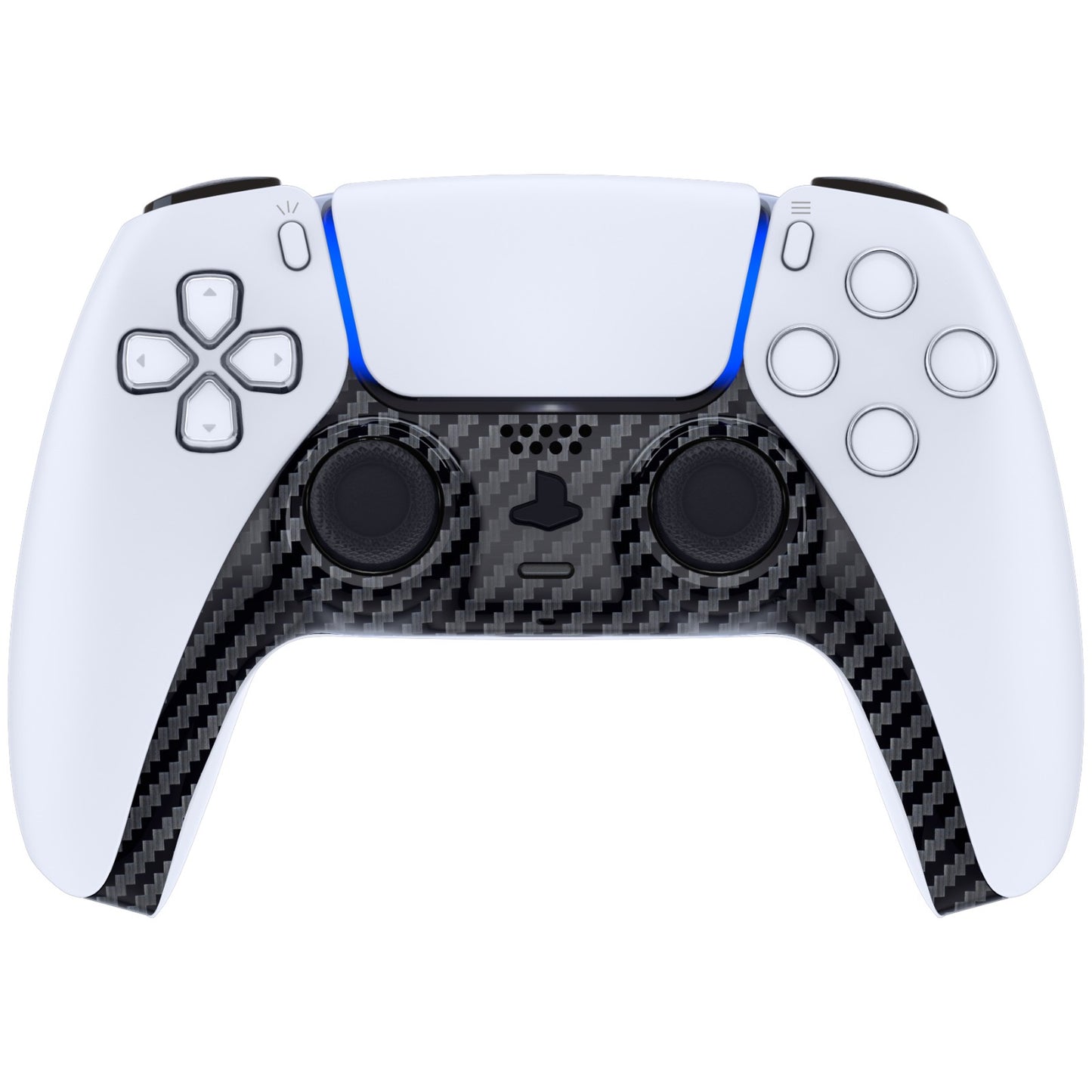 eXtremeRate PS5コントローラーBDM-010/020/030/040/050対応アクセントリング付き交換対応用装飾トリムシェル【グラファイトカーボンファイバー】