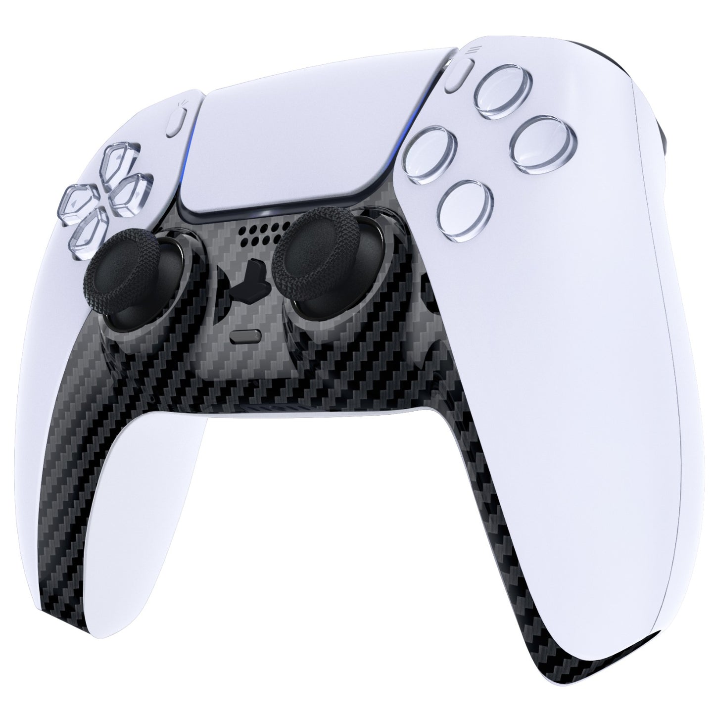 eXtremeRate PS5コントローラーBDM-010/020/030/040/050対応アクセントリング付き交換対応用装飾トリムシェル【グラファイトカーボンファイバー】