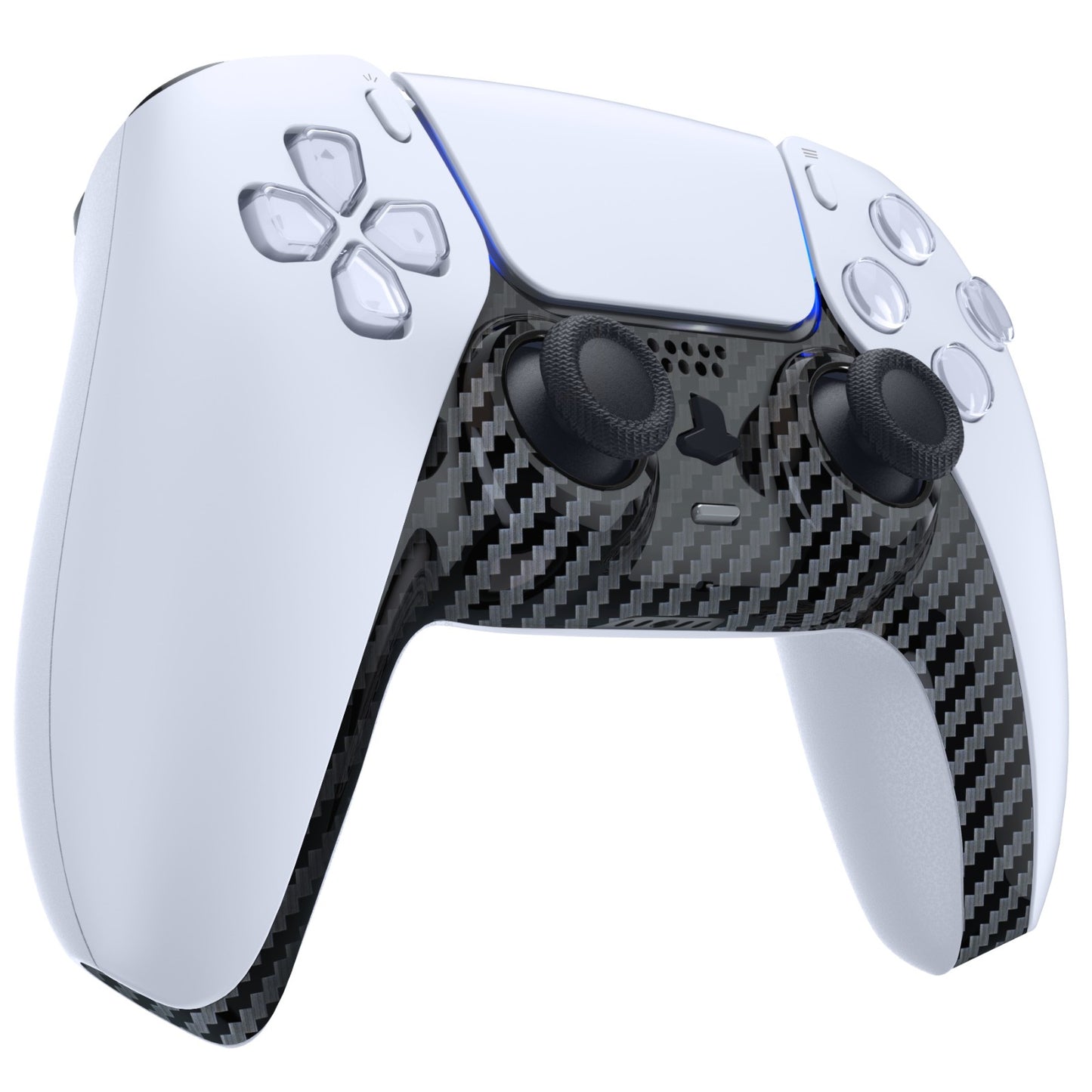 eXtremeRate PS5コントローラーBDM-010/020/030/040/050対応アクセントリング付き交換対応用装飾トリムシェル【グラファイトカーボンファイバー】