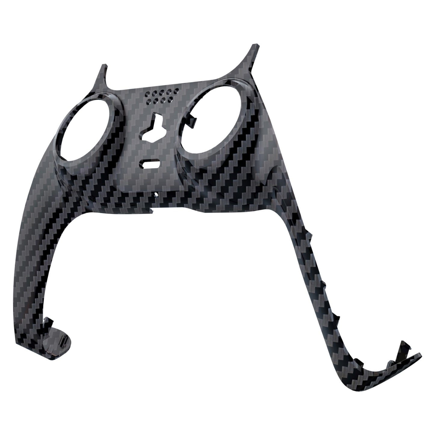 eXtremeRate PS5コントローラーBDM-010/020/030/040/050対応アクセントリング付き交換対応用装飾トリムシェル【グラファイトカーボンファイバー】