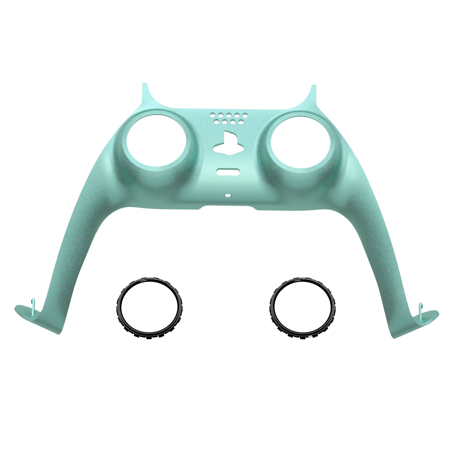 eXtremeRate PS5コントローラーBDM-010/020/030/040/050対応アクセントリング付き交換対応用装飾トリムシェル【メタリックビスタグリーン】