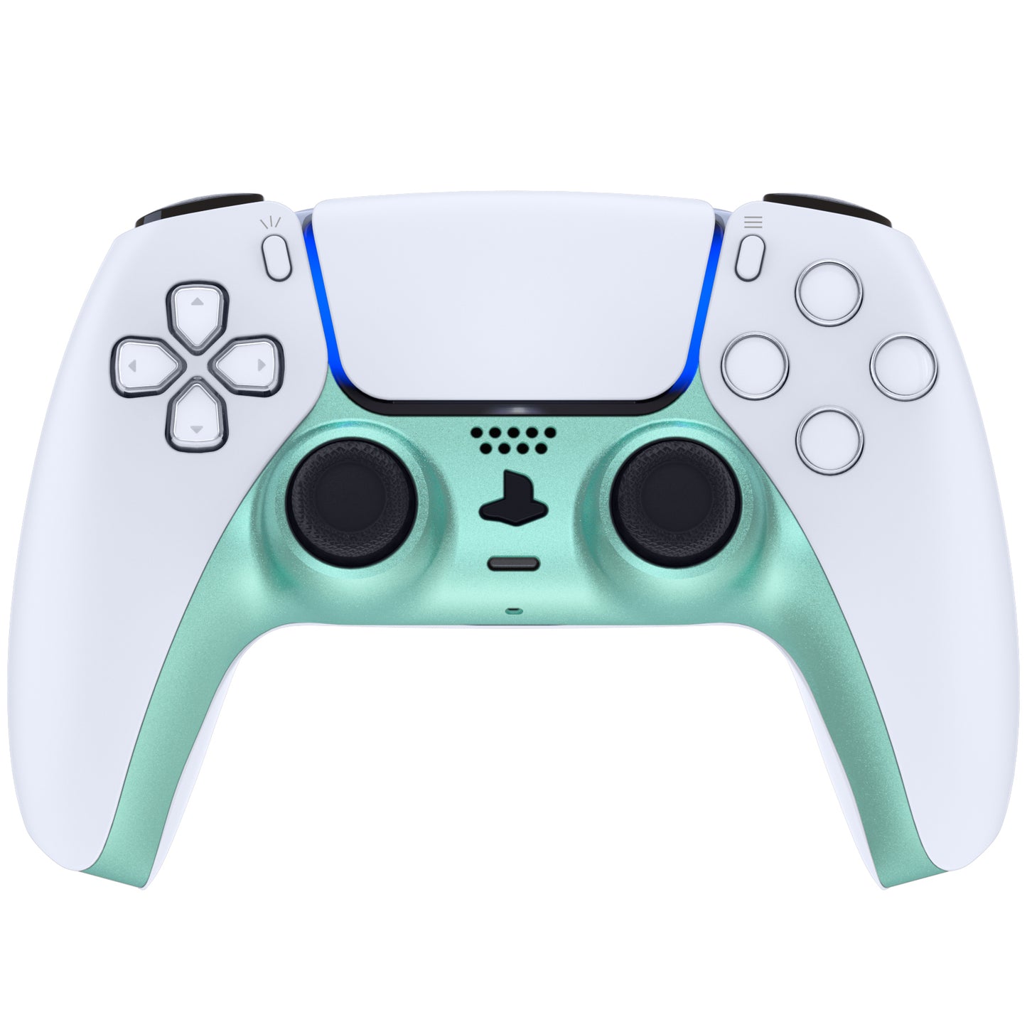 eXtremeRate PS5コントローラーBDM-010/020/030/040/050対応アクセントリング付き交換対応用装飾トリムシェル【メタリックビスタグリーン】