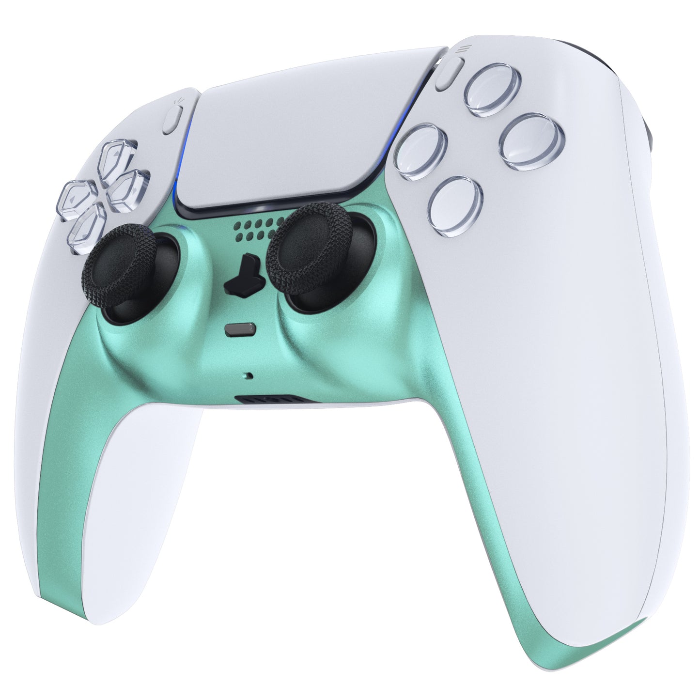 eXtremeRate PS5コントローラーBDM-010/020/030/040/050対応アクセントリング付き交換対応用装飾トリムシェル【メタリックビスタグリーン】