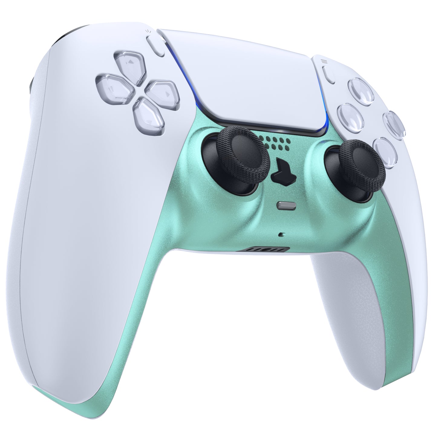 eXtremeRate PS5コントローラーBDM-010/020/030/040/050対応アクセントリング付き交換対応用装飾トリムシェル【メタリックビスタグリーン】
