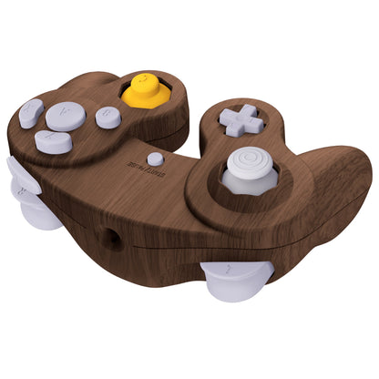 eXtremeRate Replacement  Faceplate Backplate with Buttons for Nintendo GameCube Controller NGC - Wood Grain eXtremeRate