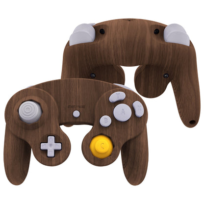 eXtremeRate Replacement  Faceplate Backplate with Buttons for Nintendo GameCube Controller NGC - Wood Grain eXtremeRate