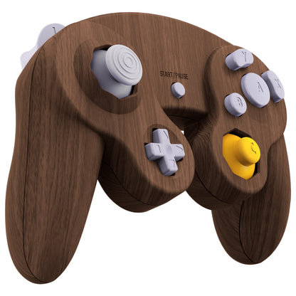 eXtremeRate Replacement  Faceplate Backplate with Buttons for Nintendo GameCube Controller NGC - Wood Grain eXtremeRate