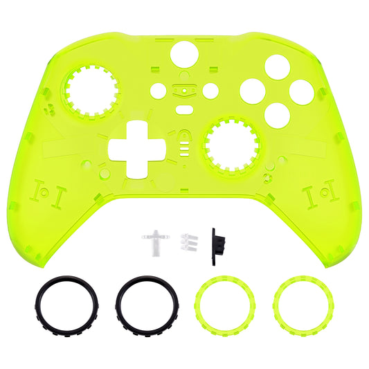 eXtremeRate Xbox One Elite Series 2&Elite 2 Coreコントローラー（モデル1797）用交換フロントハウジングシェルケース＆アクセントリング【クリアライムグリーン】