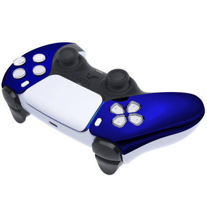 eXtremeRate PS5コントローラーBDM-010/020/030/040/050対応交換対応用フロントハウジングシェル【クロームブルーグロッシー】