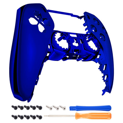 eXtremeRate PS5コントローラーBDM-010/020/030/040/050対応交換対応用フロントハウジングシェル【クロームブルーグロッシー】