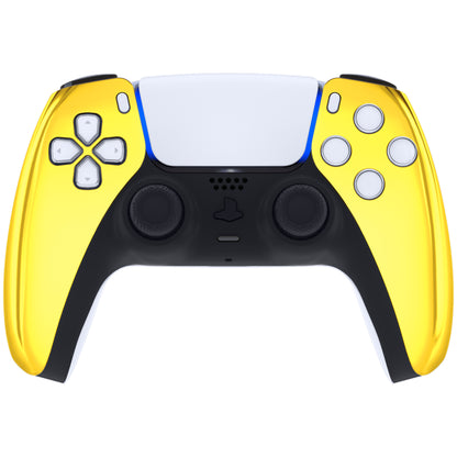 eXtremeRate PS5コントローラーBDM-010/020/030/040/050対応交換対応用フロントハウジングシェル【クロームゴールド】