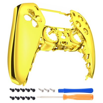 eXtremeRate PS5コントローラーBDM-010/020/030/040/050対応交換対応用フロントハウジングシェル【クロームゴールド】