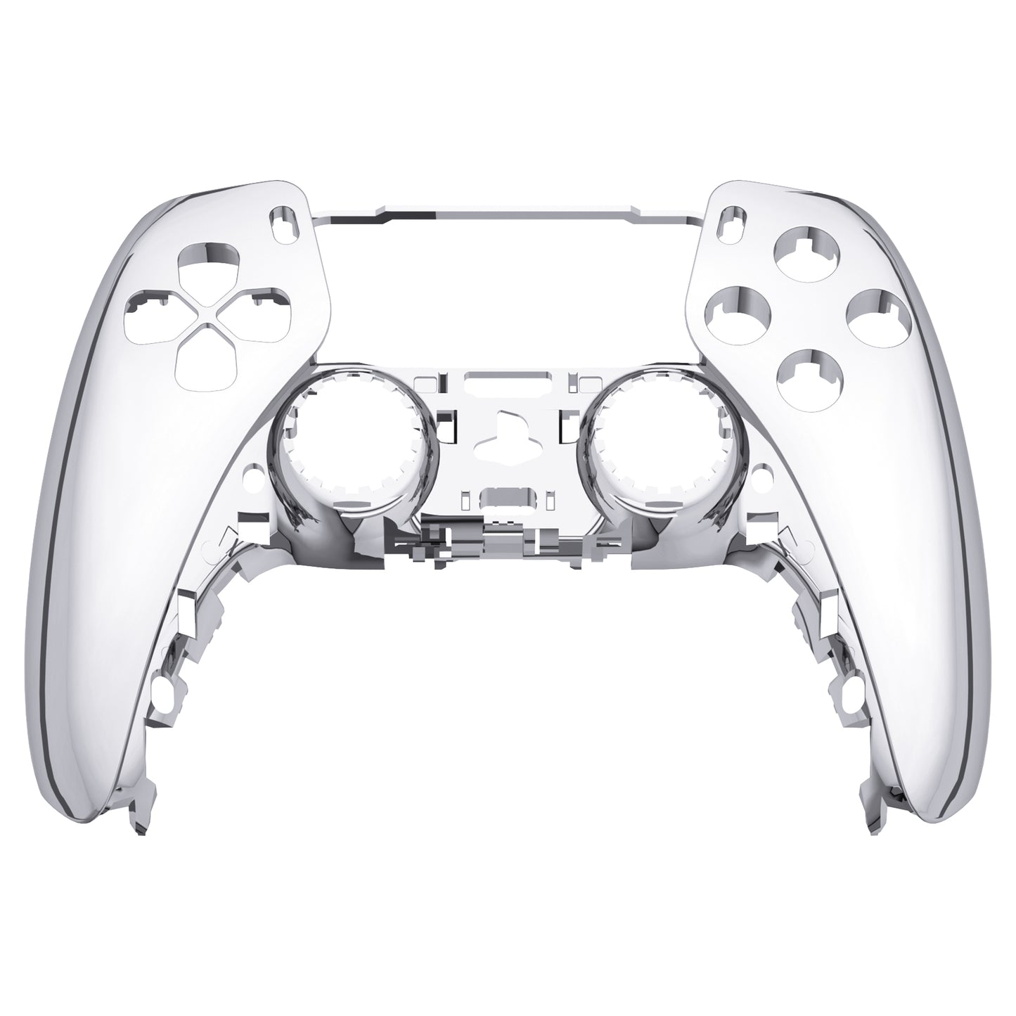 eXtremeRate PS5コントローラーBDM-010/020/030/040/050対応交換対応用フロントハウジングシェル【クロームシルバー】