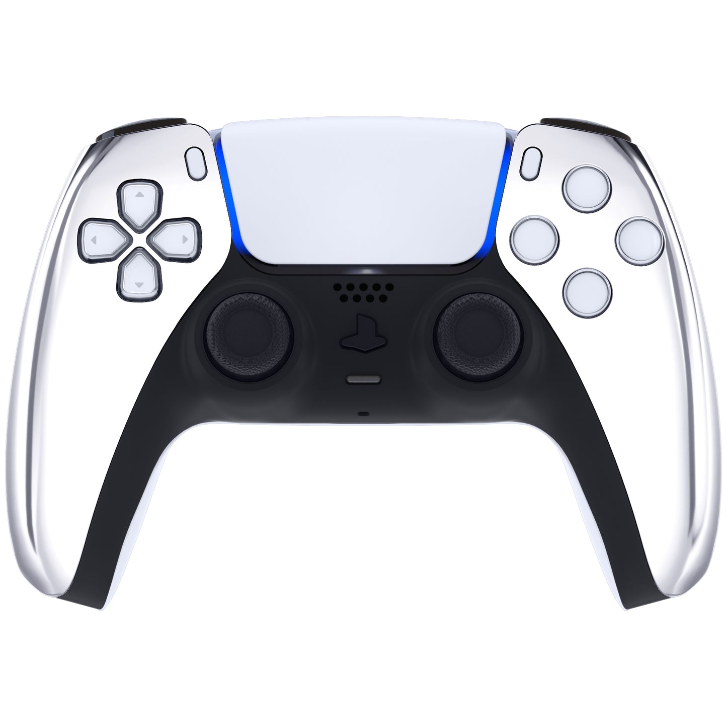 eXtremeRate PS5コントローラーBDM-010/020/030/040/050対応交換対応用フロントハウジングシェル【クロームシルバー】