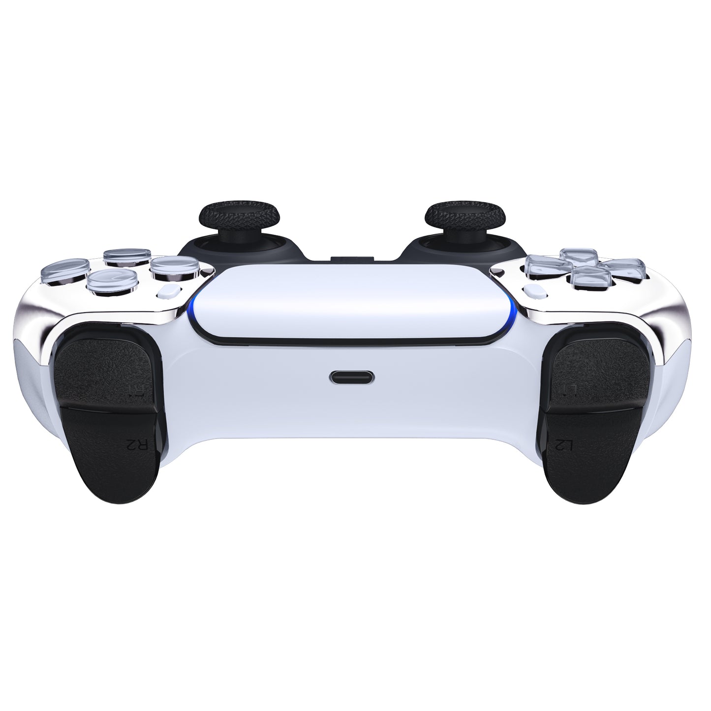 eXtremeRate PS5コントローラーBDM-010/020/030/040/050対応交換対応用フロントハウジングシェル【クロームシルバー】