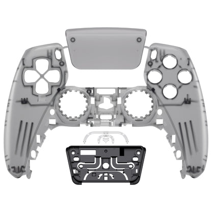 eXtremeRate PS5コントローラーBDM-010/020/030/040/050/060対応交換対応用フロントハウジングシェル＆タッチパッド【クリアブラック】