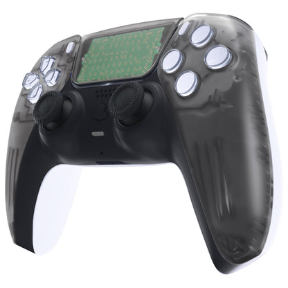 eXtremeRate PS5コントローラーBDM-010/020/030/040/050/060対応交換対応用フロントハウジングシェル＆タッチパッド【クリアブラック】