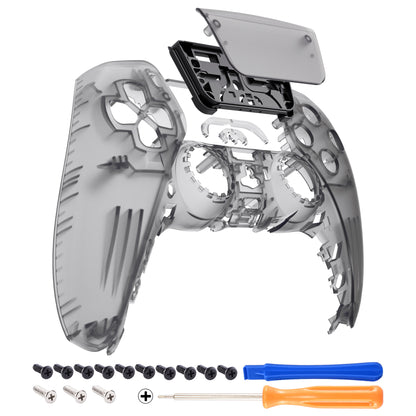 eXtremeRate PS5コントローラーBDM-010/020/030/040/050/060対応交換対応用フロントハウジングシェル＆タッチパッド【クリアブラック】