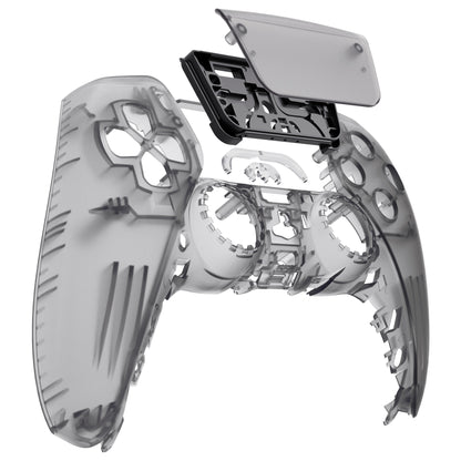 eXtremeRate PS5コントローラーBDM-010/020/030/040/050/060対応交換対応用フロントハウジングシェル＆タッチパッド【クリアブラック】