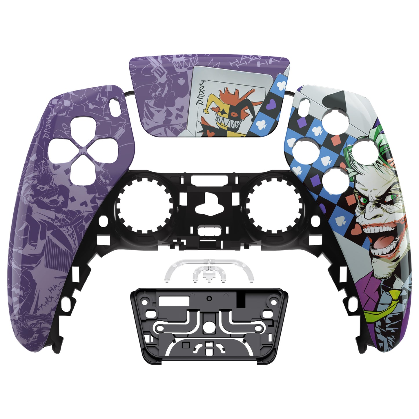 eXtremeRate PS5コントローラーBDM-010/020/030/040/050/060対応交換対応用フロントハウジングシェル＆タッチパッド【ピエロトランプ】