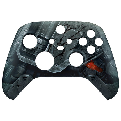 eXtremeRate Replacement Front Housing Shell for Xbox Series X & S Controller - Mecha Armor with Combat Damage Engrave eXtremeRate