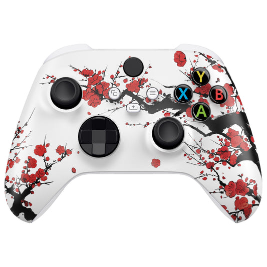 eXtremeRate Xbox Series X&Sコントローラー用交換フロントハウジングシェル【冬の梅】