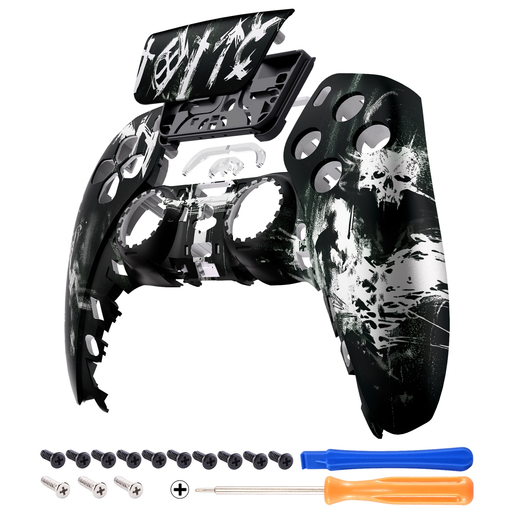 eXtremeRate Replacement Front Housing Shell with Touchpad Compatible with PS5 Controller BDM-010/020/030/040 - Darkness Falls eXtremeRate