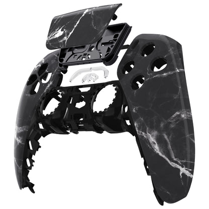 eXtremeRate PS5コントローラーBDM-010/020/030/040/050対応交換対応用フロントハウジングシェル＆タッチパッド【ブラックホワイトマーブルエフェクト】