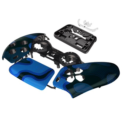 eXtremeRate PS5コントローラーBDM-010/020/030/040/050対応交換対応用フロントハウジングシェル＆タッチパッド【青黒迷彩】