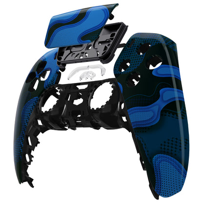eXtremeRate PS5コントローラーBDM-010/020/030/040/050対応交換対応用フロントハウジングシェル＆タッチパッド【青黒迷彩】