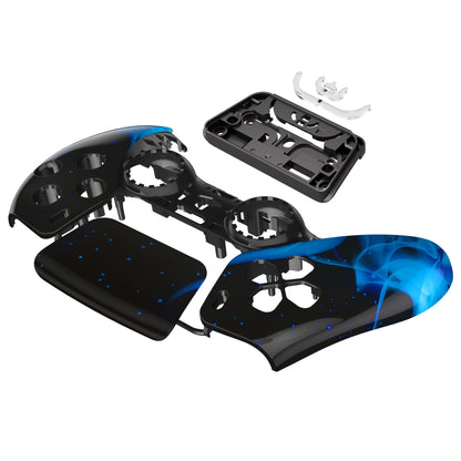 eXtremeRate PS5コントローラーBDM-010/020/030/040/050対応交換対応用フロントハウジングシェル＆タッチパッド【ブルーフレームスカル】