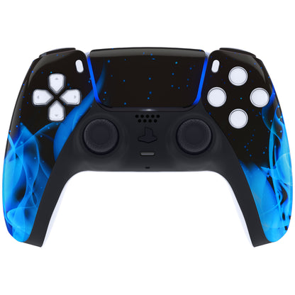 eXtremeRate PS5コントローラーBDM-010/020/030/040/050対応交換対応用フロントハウジングシェル＆タッチパッド【ブルーフレームスカル】