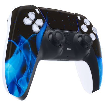 eXtremeRate PS5コントローラーBDM-010/020/030/040/050対応交換対応用フロントハウジングシェル＆タッチパッド【ブルーフレームスカル】