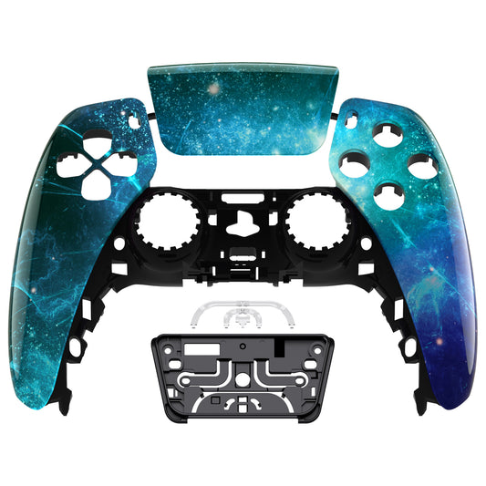eXtremeRate PS5コントローラーBDM-010/020/030/040/050対応交換対応用フロントハウジングシェル＆タッチパッド【青い星雲】