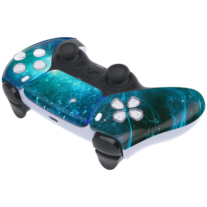 eXtremeRate PS5コントローラーBDM-010/020/030/040/050対応交換対応用フロントハウジングシェル＆タッチパッド【青い星雲】
