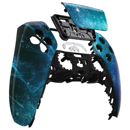 eXtremeRate PS5コントローラーBDM-010/020/030/040/050対応交換対応用フロントハウジングシェル＆タッチパッド【青い星雲】