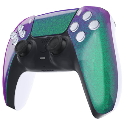 eXtremeRate PS5コントローラーBDM-010/020/030/040/050対応交換対応用フロントハウジングシェル＆タッチパッド【カメレオングリーンパープル】