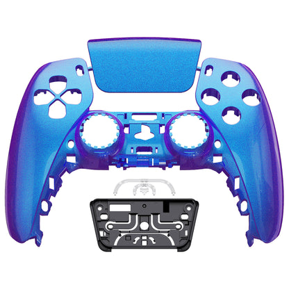 eXtremeRate PS5コントローラーBDM-010/020/030/040/050対応交換対応用フロントハウジングシェル＆タッチパッド【カメレオンパープルブルー】