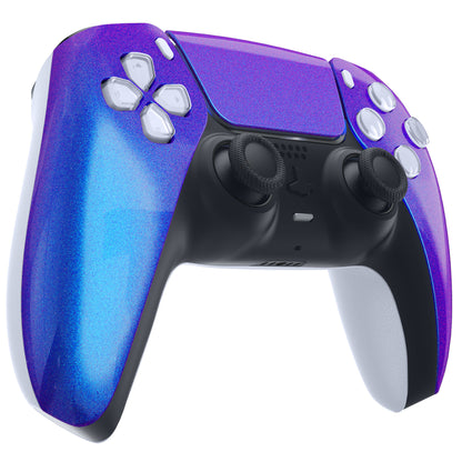 eXtremeRate PS5コントローラーBDM-010/020/030/040/050対応交換対応用フロントハウジングシェル＆タッチパッド【カメレオンパープルブルー】