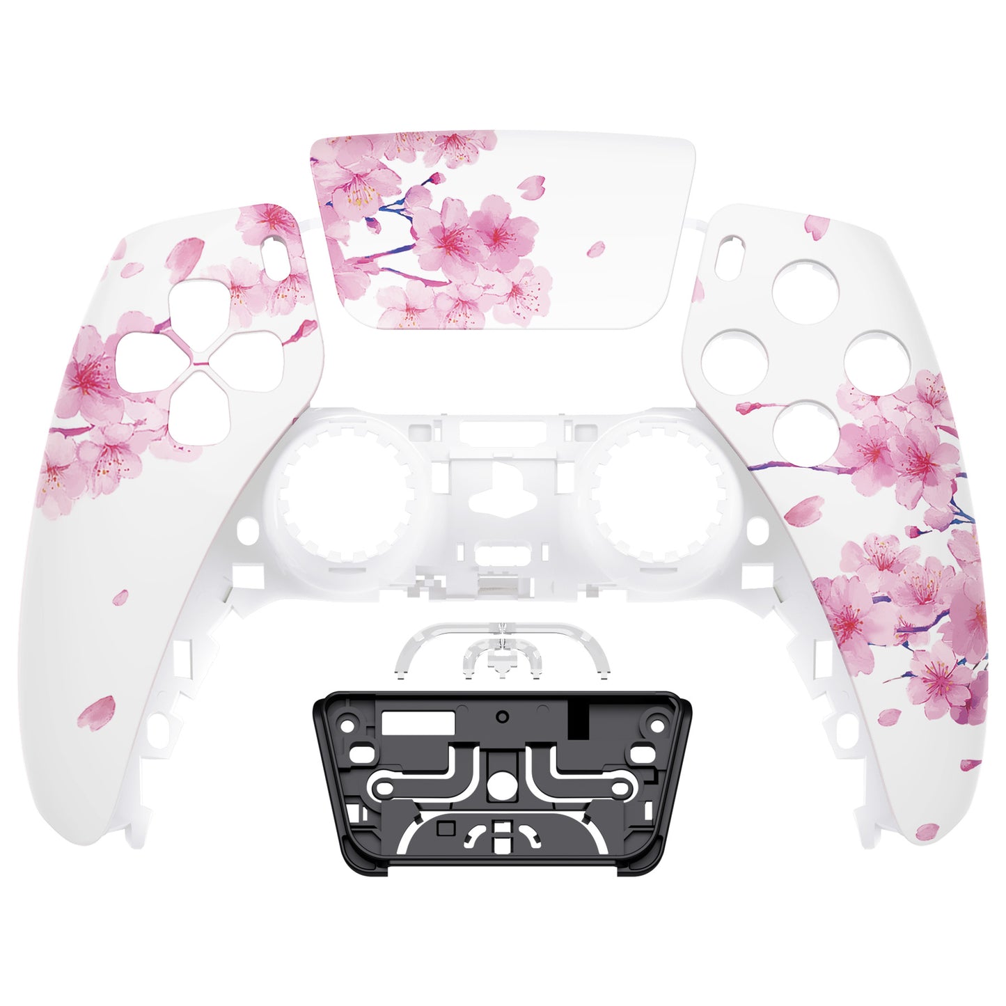 eXtremeRate PS5コントローラーBDM-010/020/030/040/050対応交換対応用フロントハウジングシェル＆タッチパッド【桜のささやき】