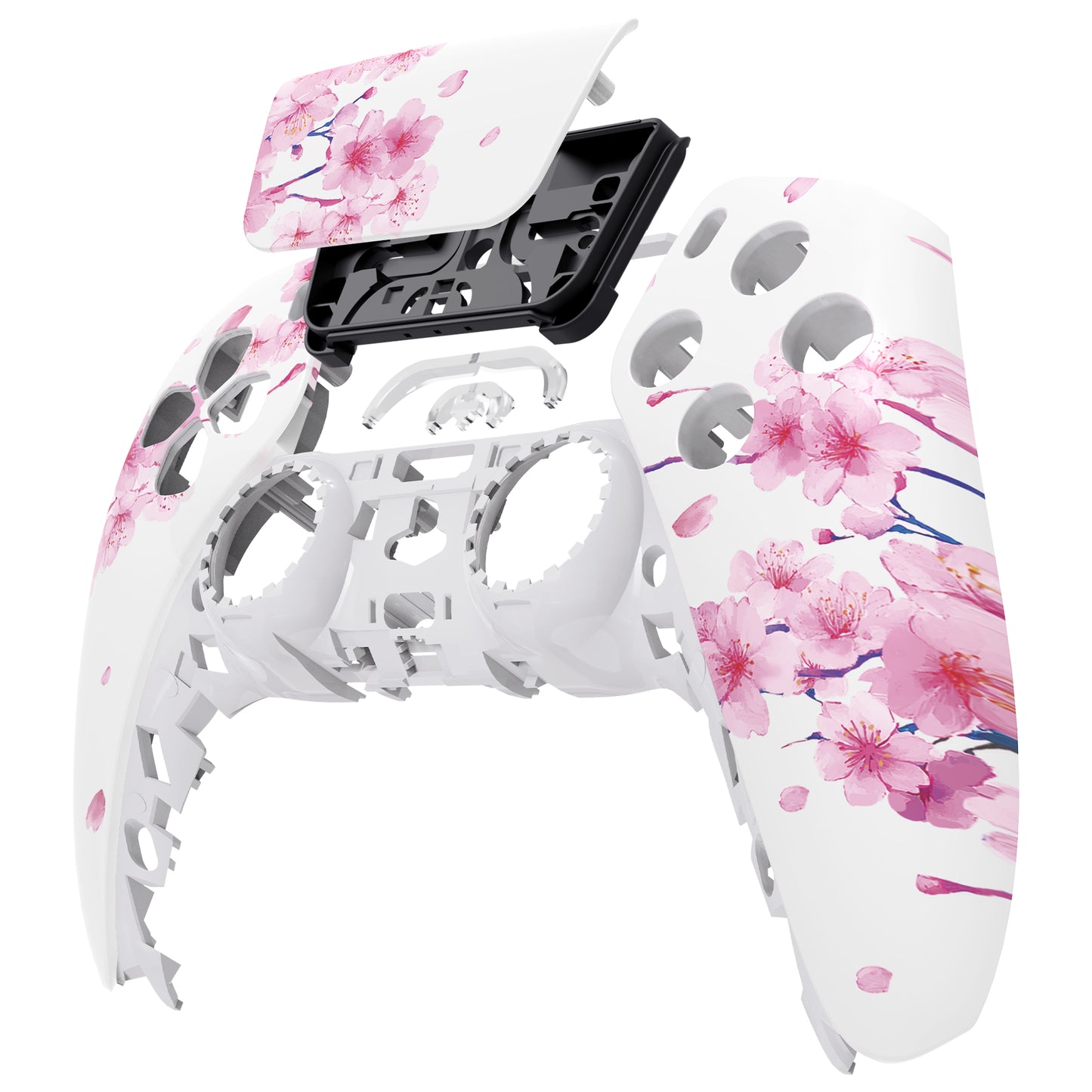 eXtremeRate PS5コントローラーBDM-010/020/030/040/050対応交換対応用フロントハウジングシェル＆タッチパッド【桜のささやき】
