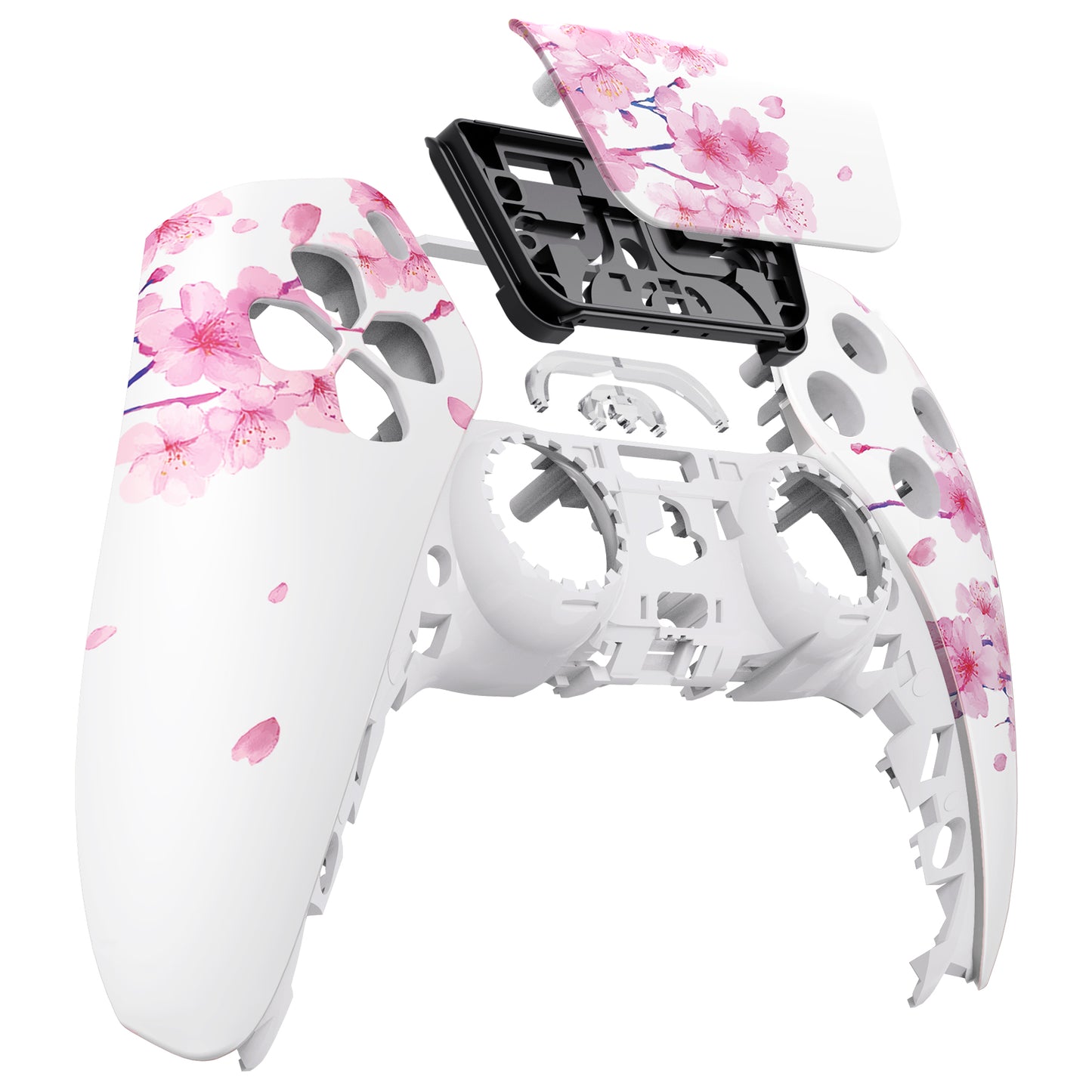 eXtremeRate PS5コントローラーBDM-010/020/030/040/050対応交換対応用フロントハウジングシェル＆タッチパッド【桜のささやき】