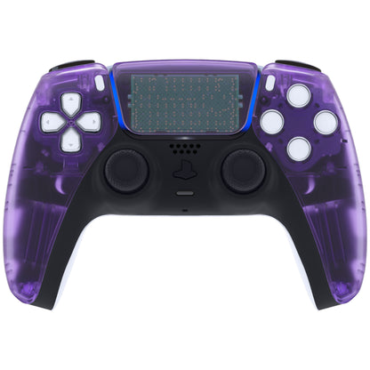 eXtremeRate PS5コントローラーBDM-010/020/030/040/050対応交換対応用フロントハウジングシェル＆タッチパッド【クリアパープル】