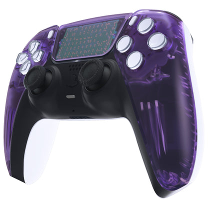 eXtremeRate PS5コントローラーBDM-010/020/030/040/050対応交換対応用フロントハウジングシェル＆タッチパッド【クリアパープル】
