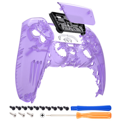 eXtremeRate PS5コントローラーBDM-010/020/030/040/050対応交換対応用フロントハウジングシェル＆タッチパッド【クリアパープル】