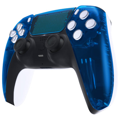 eXtremeRate PS5コントローラーBDM-010/020/030/040/050対応交換対応用フロントハウジングシェル＆タッチパッド【クリアブルー】