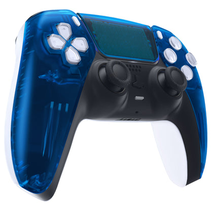 eXtremeRate PS5コントローラーBDM-010/020/030/040/050対応交換対応用フロントハウジングシェル＆タッチパッド【クリアブルー】